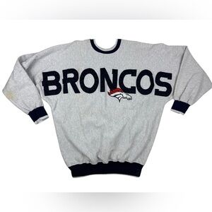 Men's Vintage 90's Denver Broncos Crewneck Sweatshirt Large L Vtg Spellout